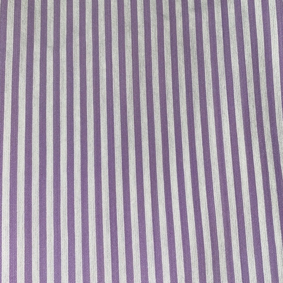 BLAIR floral embroidered pinstriped button up purple white short sleeve size L - Picture 4 of 11